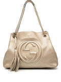 Pre-OwnedGucci Pre-Owned2016-2025 Medium Metallic Leather Soho Chain tote bag