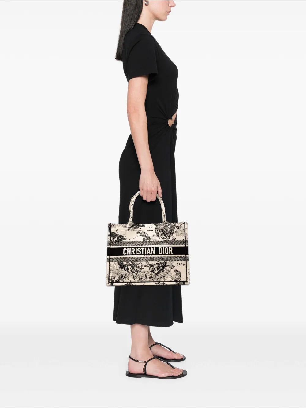 Pre-OwnedChristian Dior Pre-Owned2023 Medium Canvas Embroidered Zodiac Toile De Jouy Book tote bag