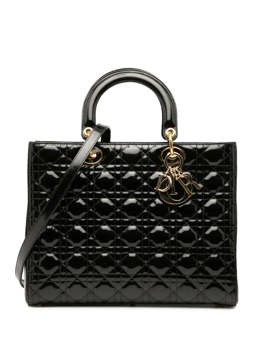 Pre-OwnedChristian Dior Pre-Owned2013 Large Patent Cannage Lady Dior satchel