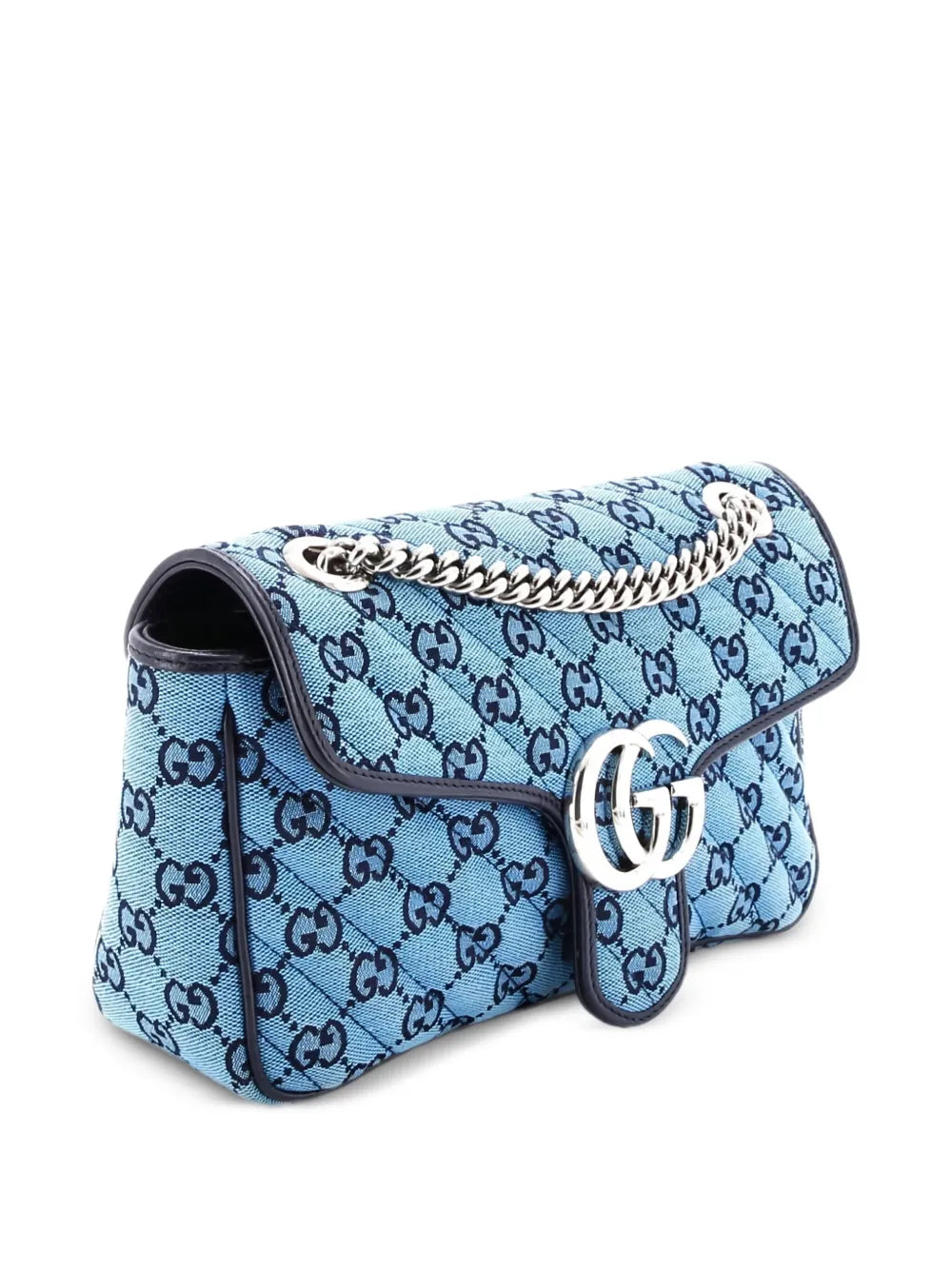 Pre-OwnedGucci Pre-OwnedGG Marmont Flap Bag Diagonal Quilted GG Canvas with Leather Small shoulder bag
