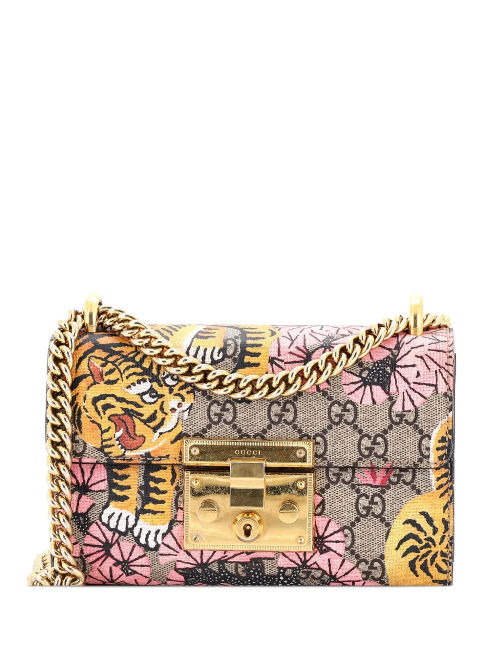 Pre-OwnedGucci Pre-OwnedPadlock Bengal Print GG Coated Canvas Small shoulder bag