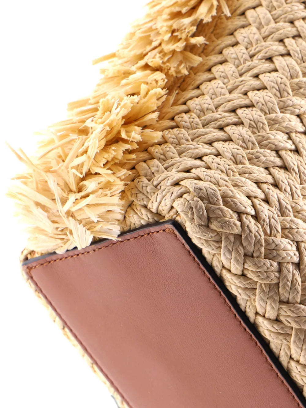 Pre-OwnedValentino Garavani Pre-OwnedRockstud Shopping Raffia with Leather Large tote bag