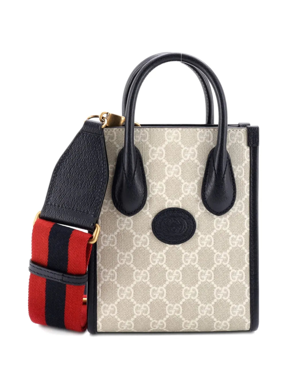 Pre-OwnedGucci Pre-OwnedOphidia Interlocking G Patch GG Coated Canvas Mini tote bag