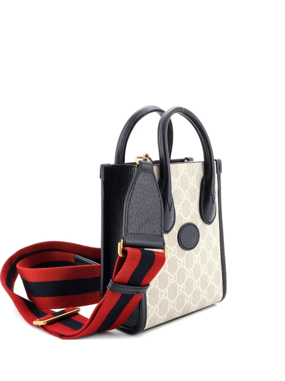 Pre-OwnedGucci Pre-OwnedOphidia Interlocking G Patch GG Coated Canvas Mini tote bag