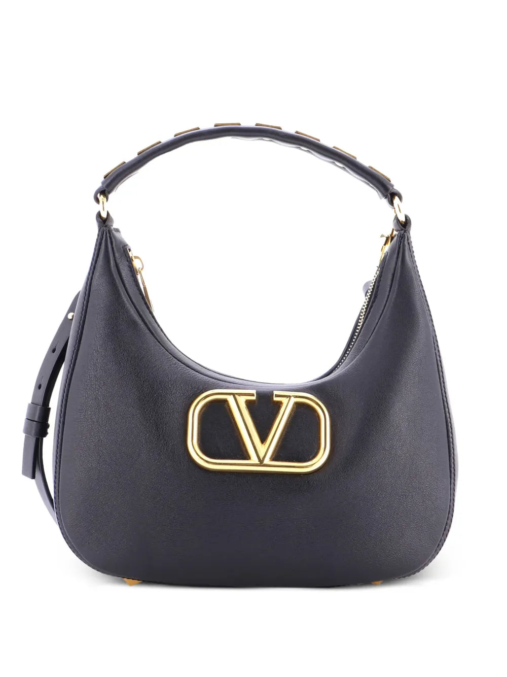 Pre-OwnedValentino Garavani Pre-OwnedStud Sign Zip Leather hobo bag