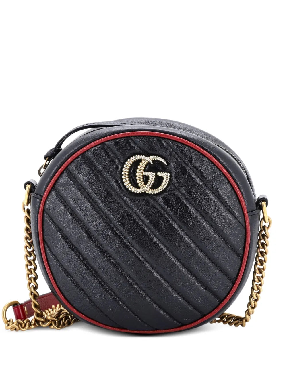 Pre-OwnedGucci Pre-OwnedGG Marmont Round Shoulder Bag Diagonal Quilted Leather Mini crossbody bag