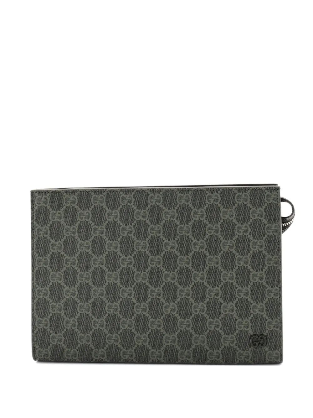 Pre-OwnedGucci Pre-OwnedWristlet Pouch Bicolor GG Coated Canvas and Leather Small clutch bag