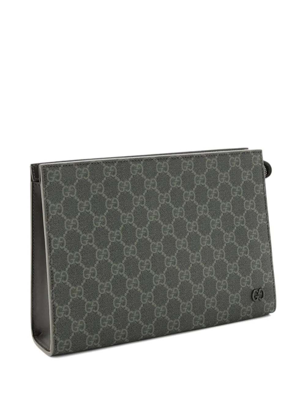 Pre-OwnedGucci Pre-OwnedWristlet Pouch Bicolor GG Coated Canvas and Leather Small clutch bag