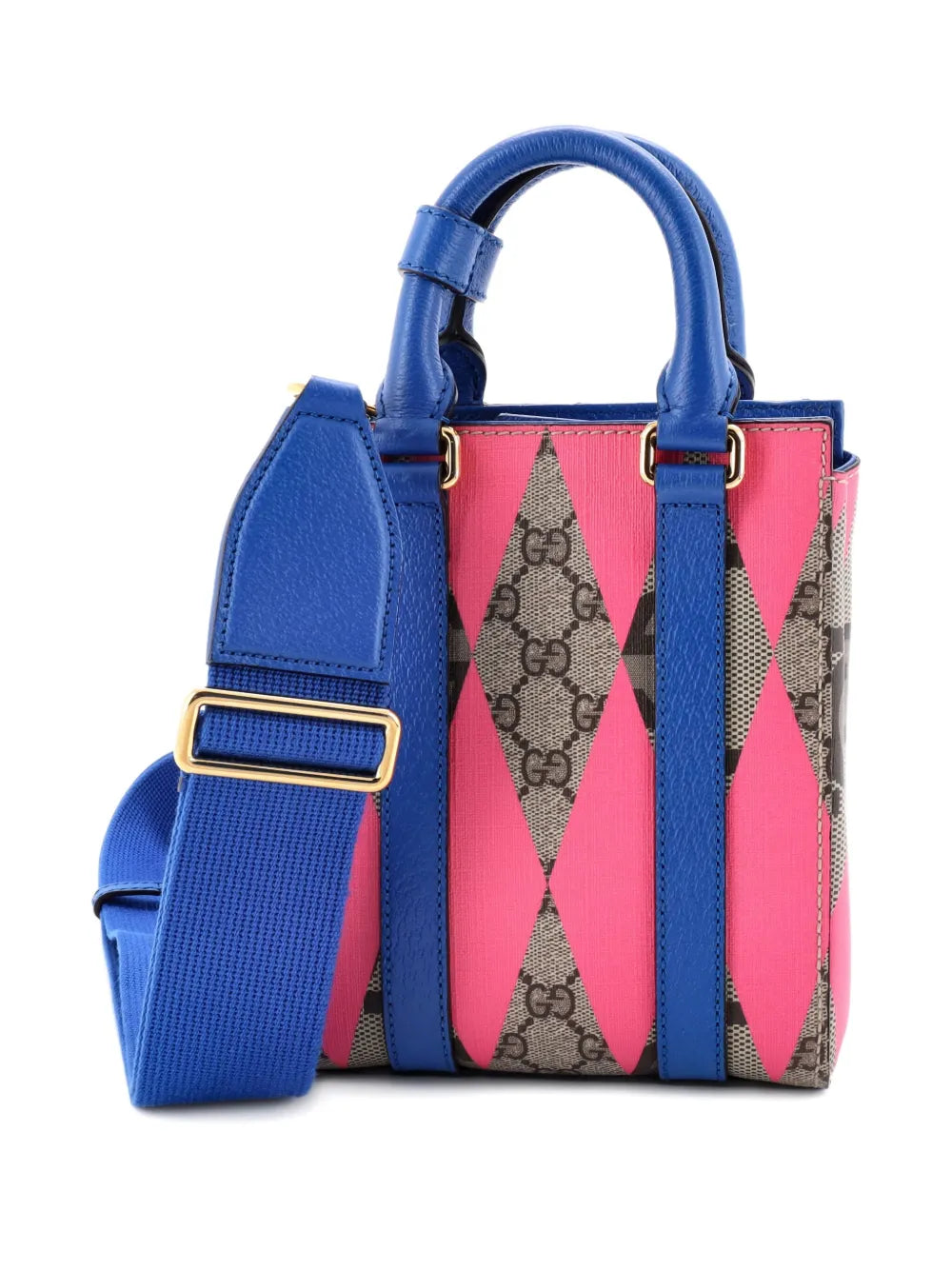 Pre-OwnedGucci Pre-OwnedConvertible Open Rhombus GG Coated Canvas with Leather Mini tote bag