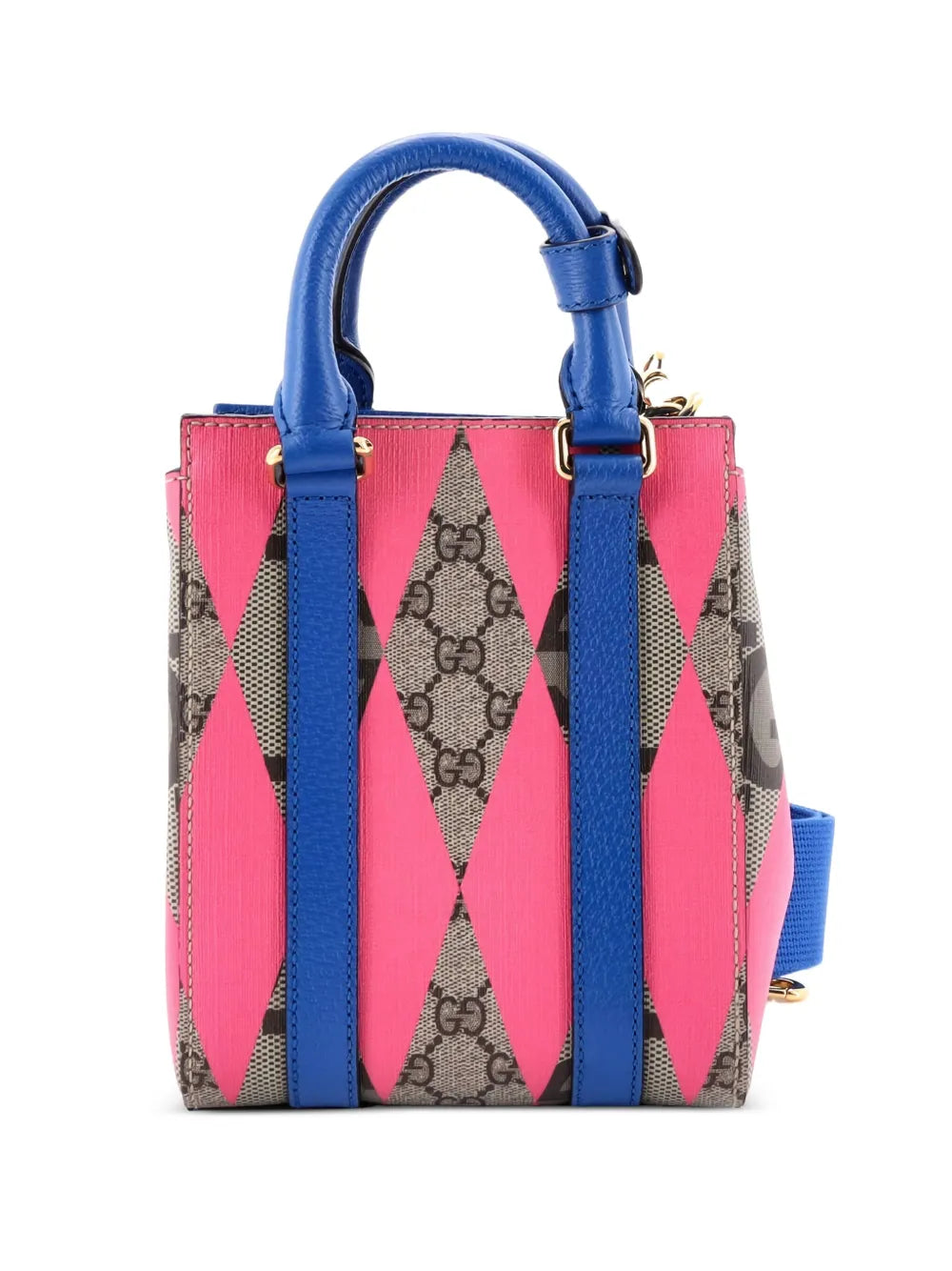 Pre-OwnedGucci Pre-OwnedConvertible Open Rhombus GG Coated Canvas with Leather Mini tote bag