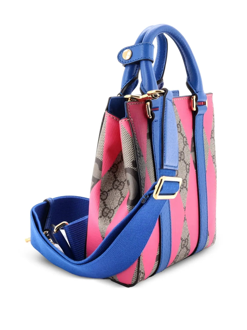 Pre-OwnedGucci Pre-OwnedConvertible Open Rhombus GG Coated Canvas with Leather Mini tote bag