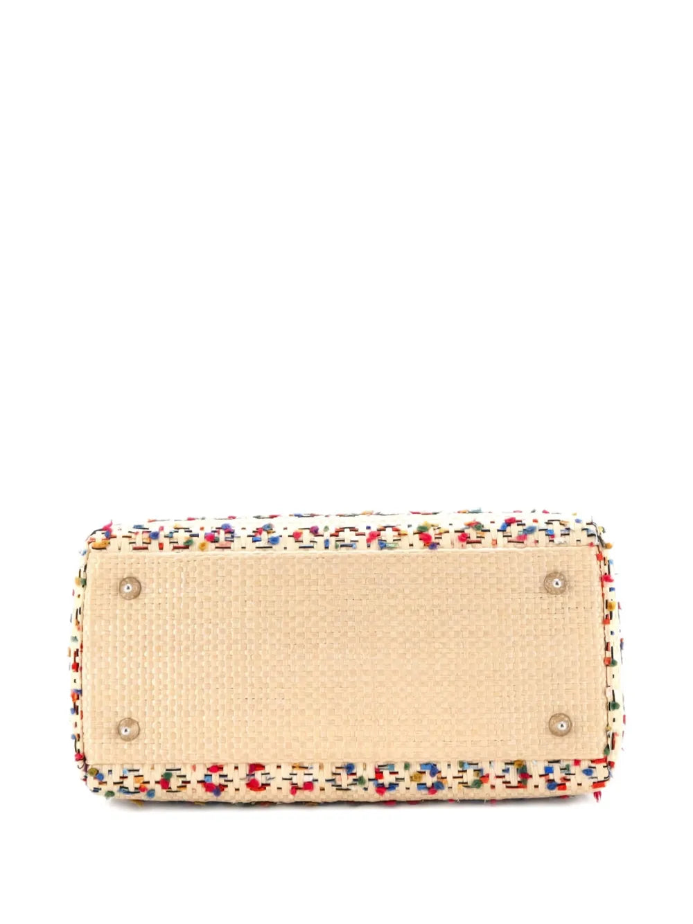Pre-OwnedChristian Dior Pre-OwnedLady Dior Bag Woven Raffia with Tweed and Leather Medium tote bag