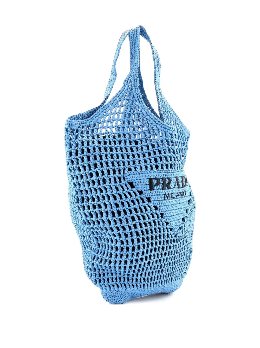 Pre-OwnedPrada Pre-OwnedTriangle Logo Tote Raffia Small bucket bag