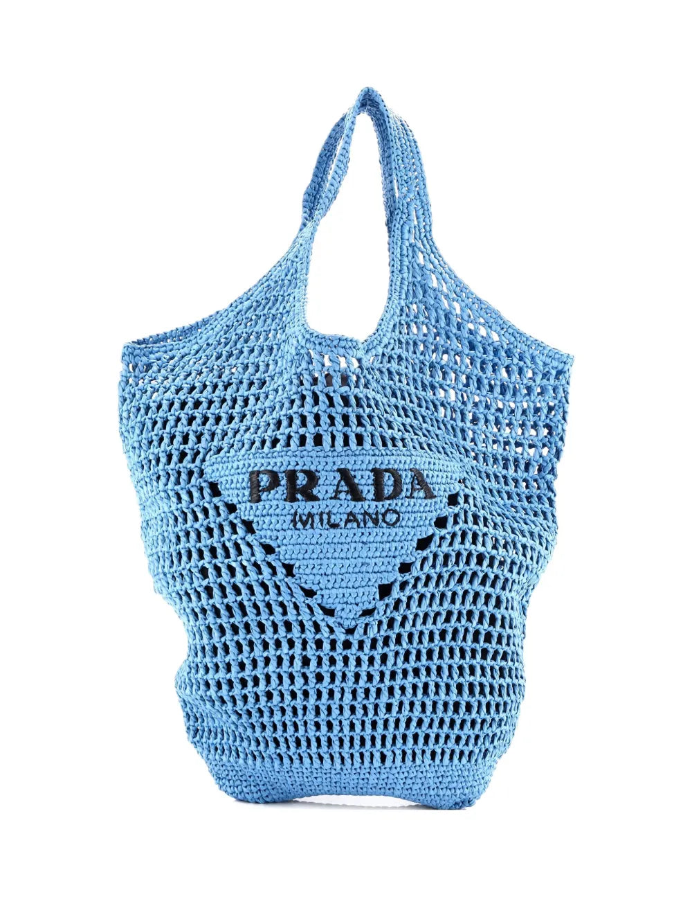 Pre-OwnedPrada Pre-OwnedTriangle Logo Tote Raffia Small bucket bag