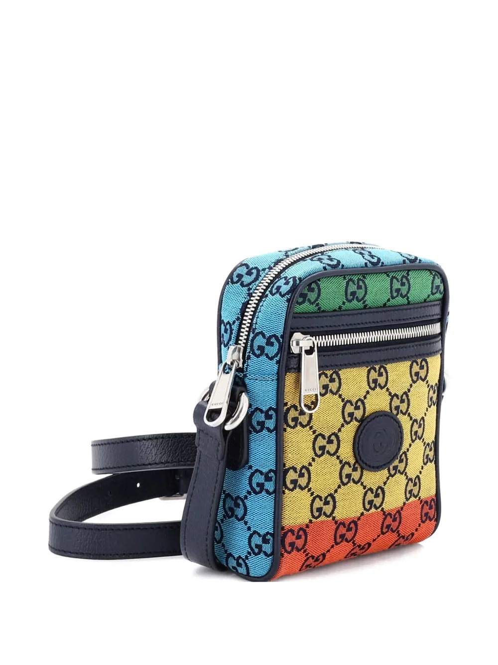 Pre-OwnedGucci Pre-OwnedInterlocking G Patch Zip Messenger Bag Multicolor GG Canvas Mini crossbody bag