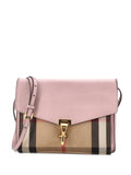 Pre-OwnedBurberry Pre-OwnedMacken Leather and House Check Canvas Small crossbody bag