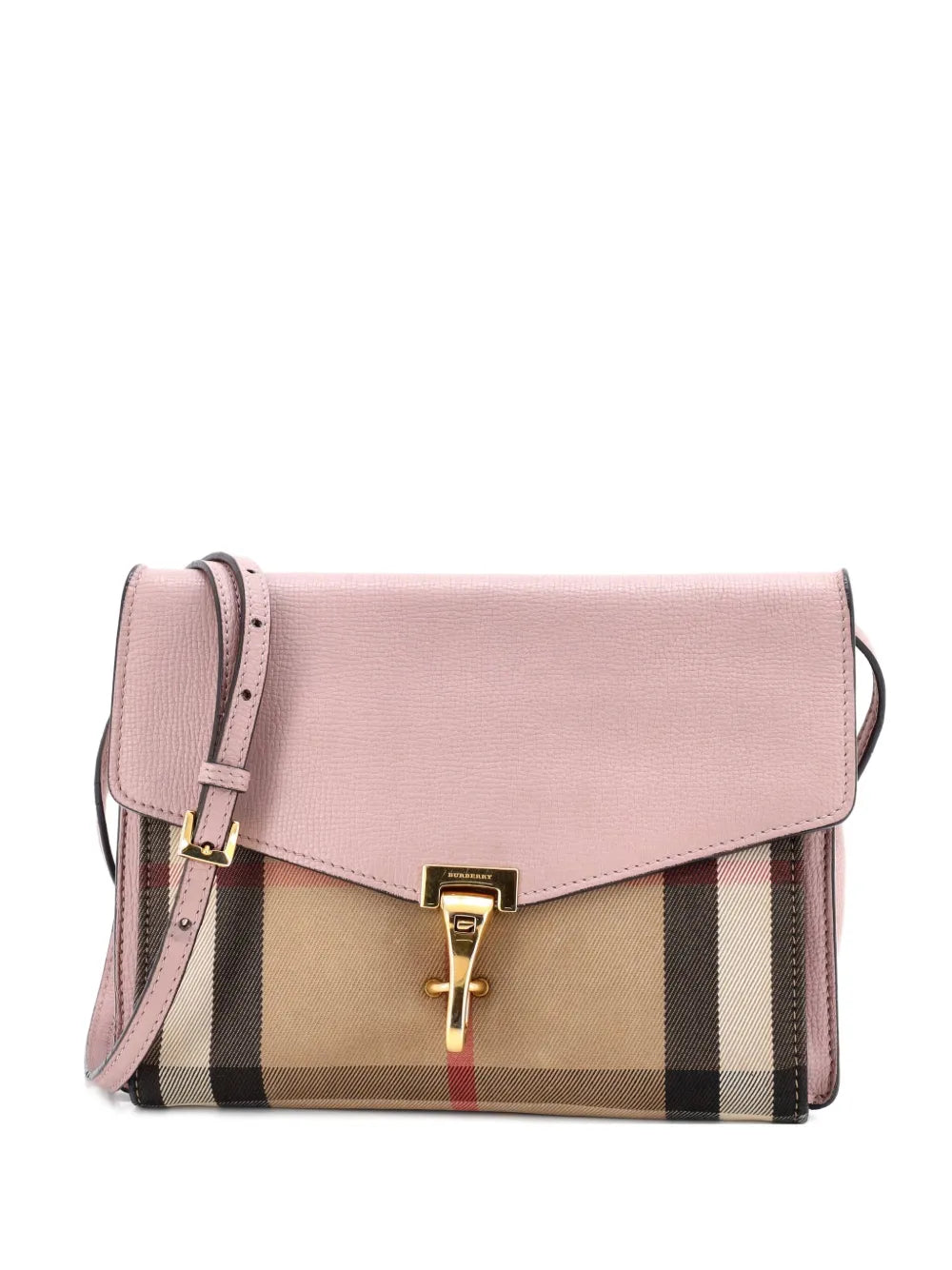 Pre-OwnedBurberry Pre-OwnedMacken Leather and House Check Canvas Small crossbody bag