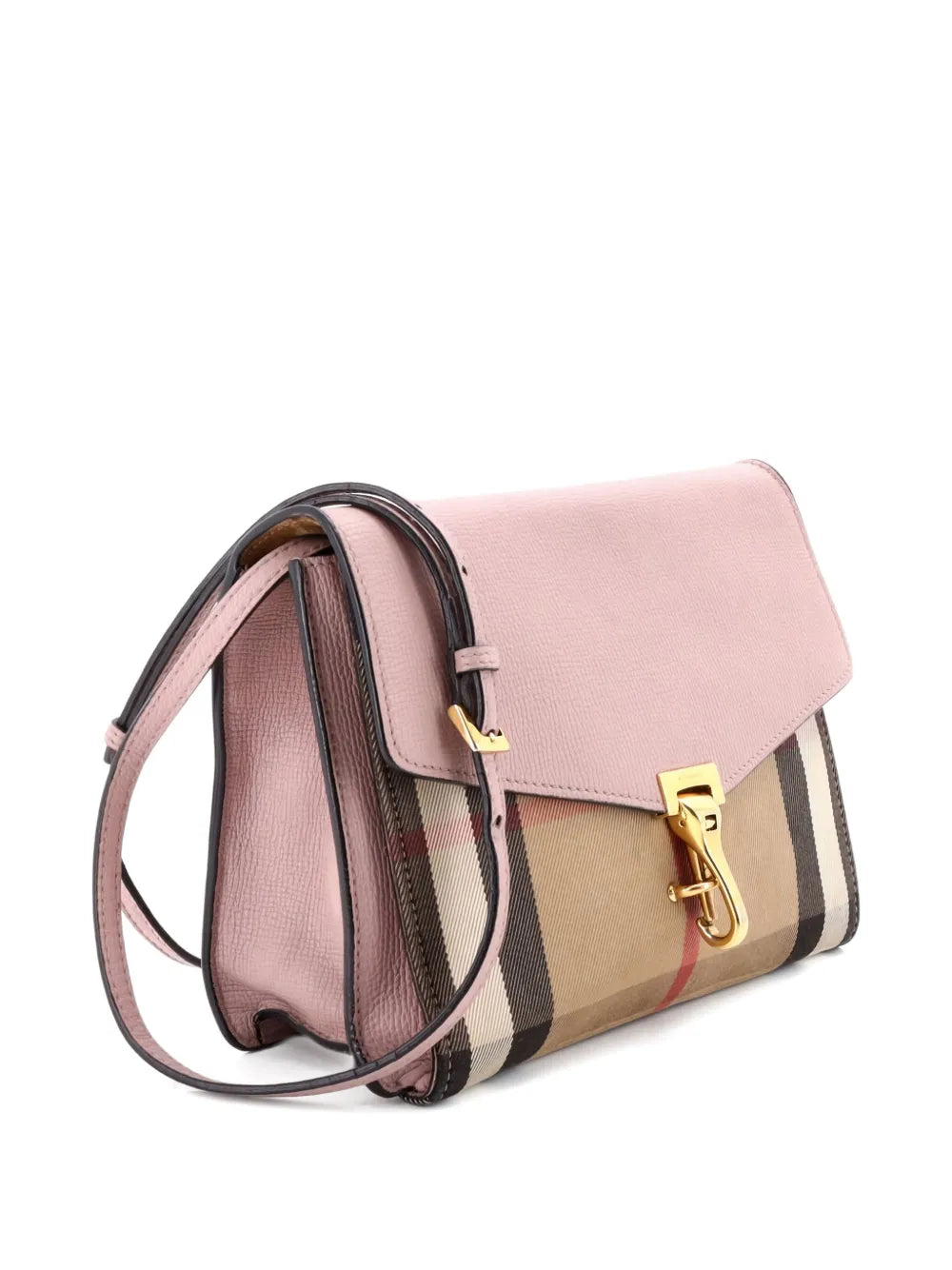 Pre-OwnedBurberry Pre-OwnedMacken Leather and House Check Canvas Small crossbody bag
