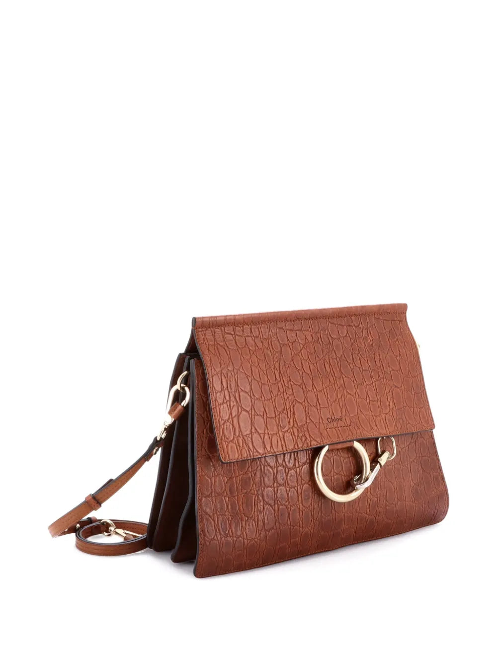 Pre-OwnedChloé Pre-OwnedFaye Crocodile Embossed Leather Medium shoulder bag