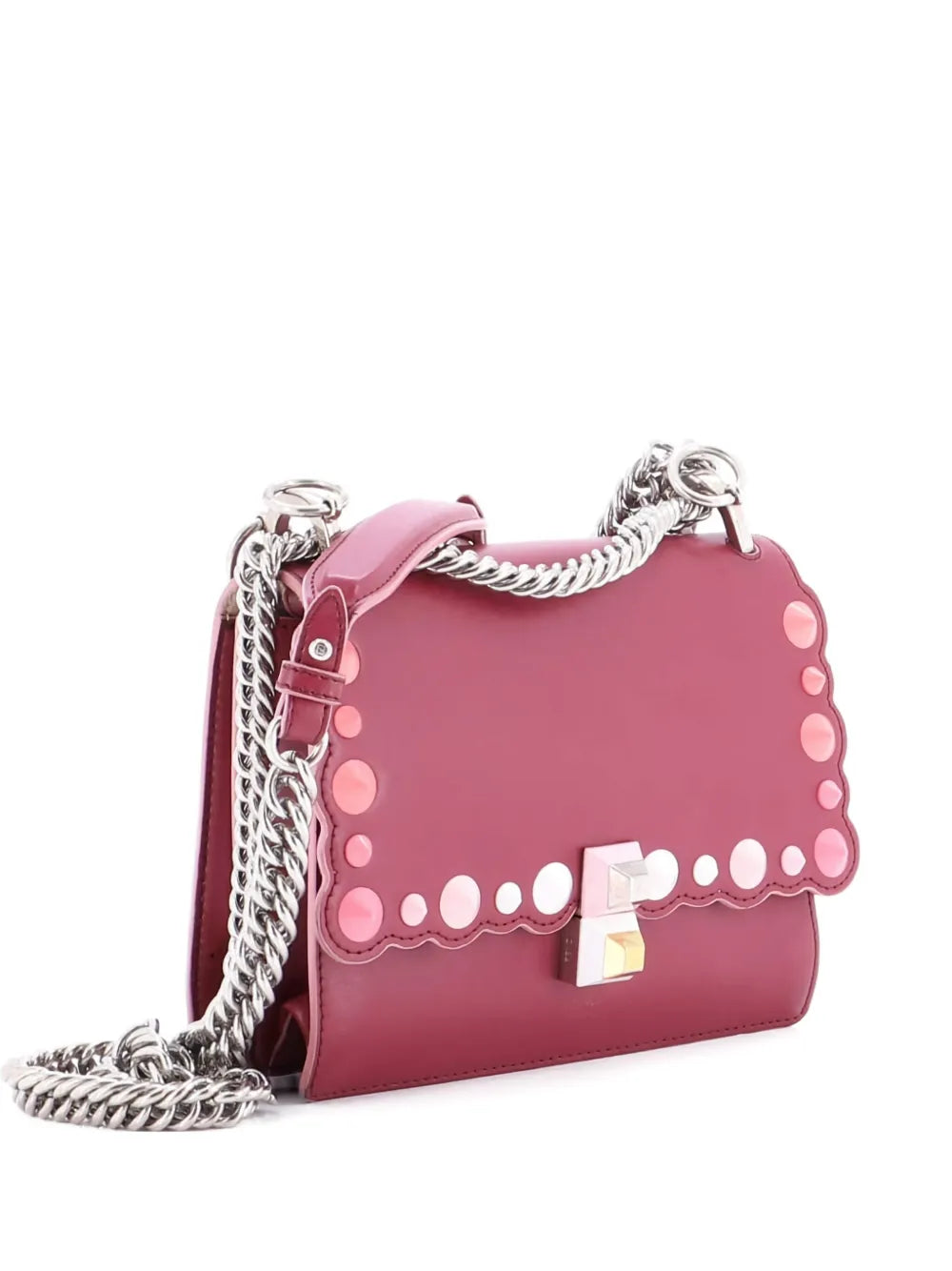 Pre-OwnedFendi Pre-OwnedKan I Bag Studded Leather Small shoulder bag