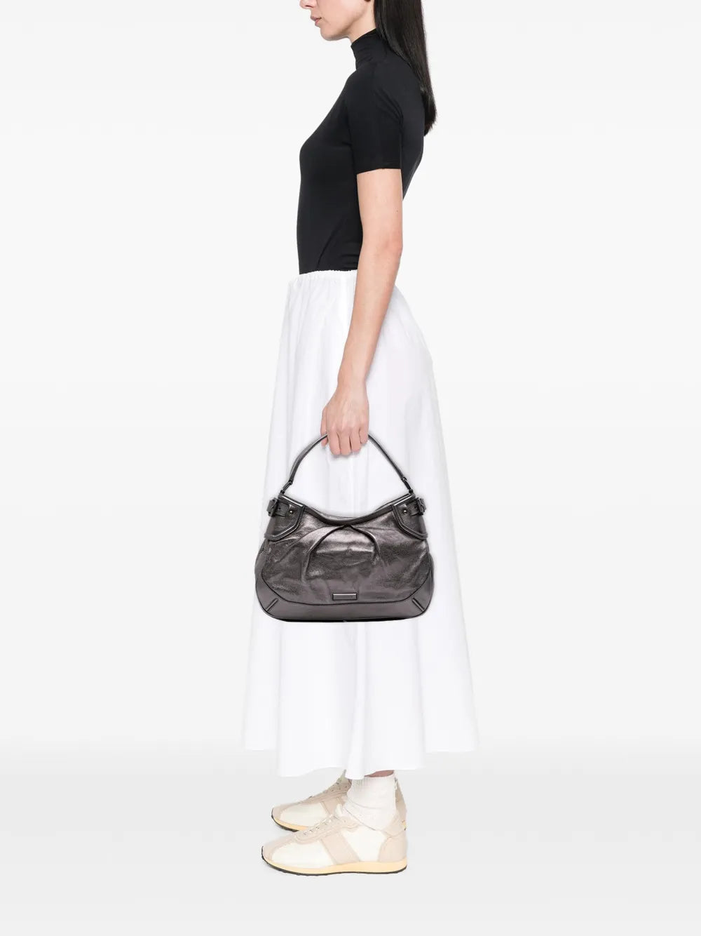 Pre-OwnedBurberry Pre-Owned2000-2017 Metallic Leather Fairby hobo bag