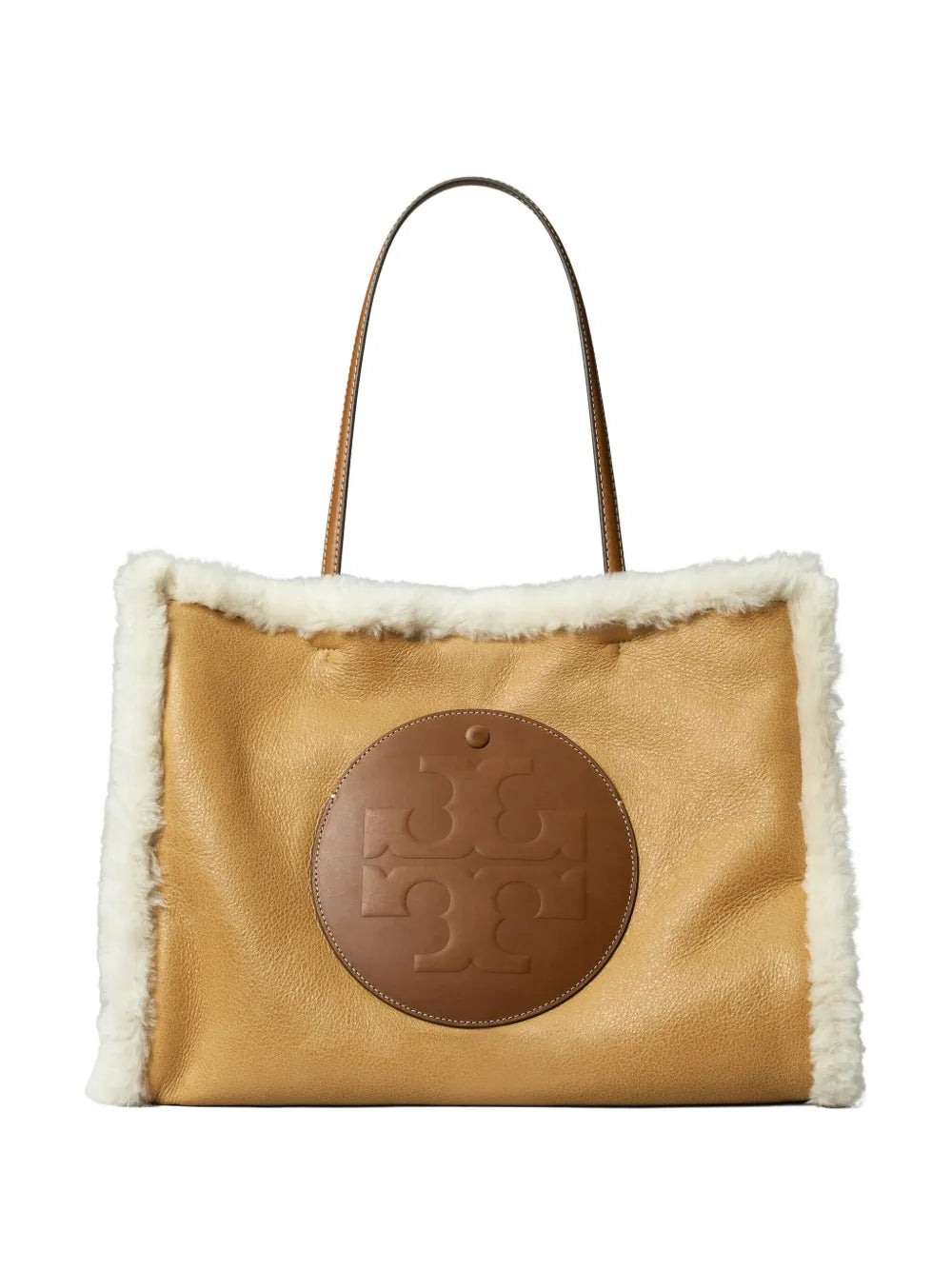 New SeasonTory BurchElla shearling logo tote bag