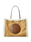 New SeasonTory BurchElla shearling logo tote bag