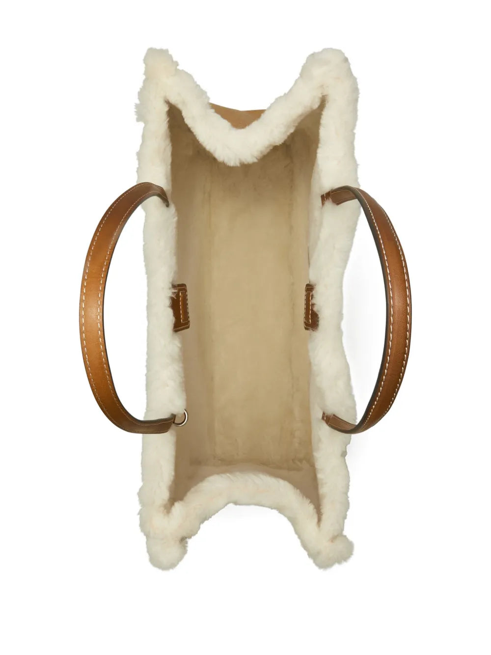 New SeasonTory BurchElla shearling logo tote bag