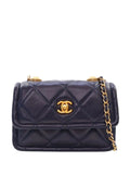 Pre-OwnedCHANEL Pre-Owned2020 Mini Quilted Shiny Lambskin Button On Top Flap satchel