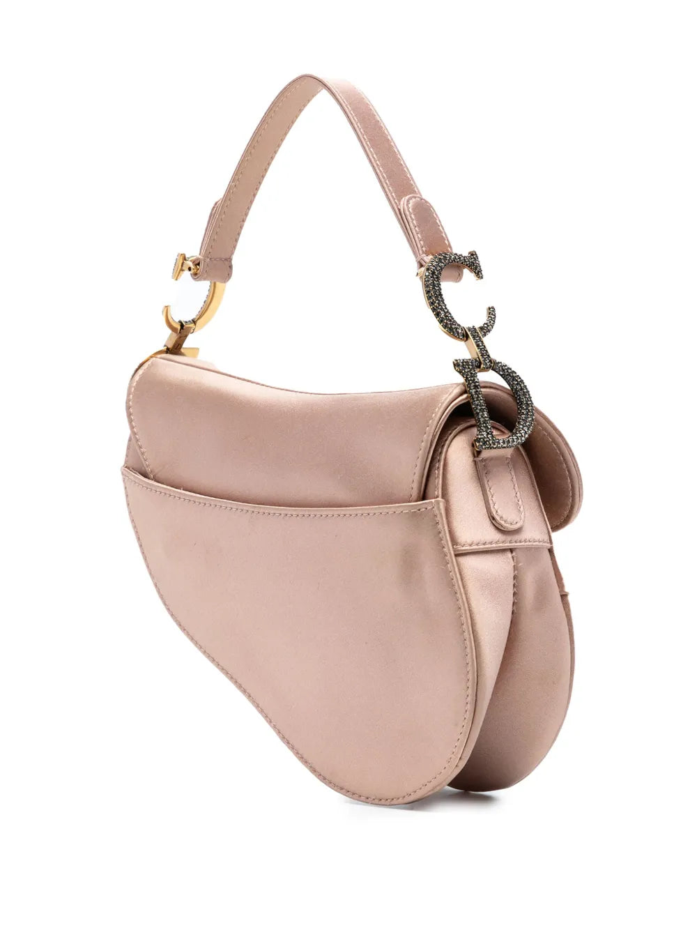 Pre-OwnedChristian Dior Pre-Owned2005 Mini Satin Crystal Embellished Saddle Bag handbag