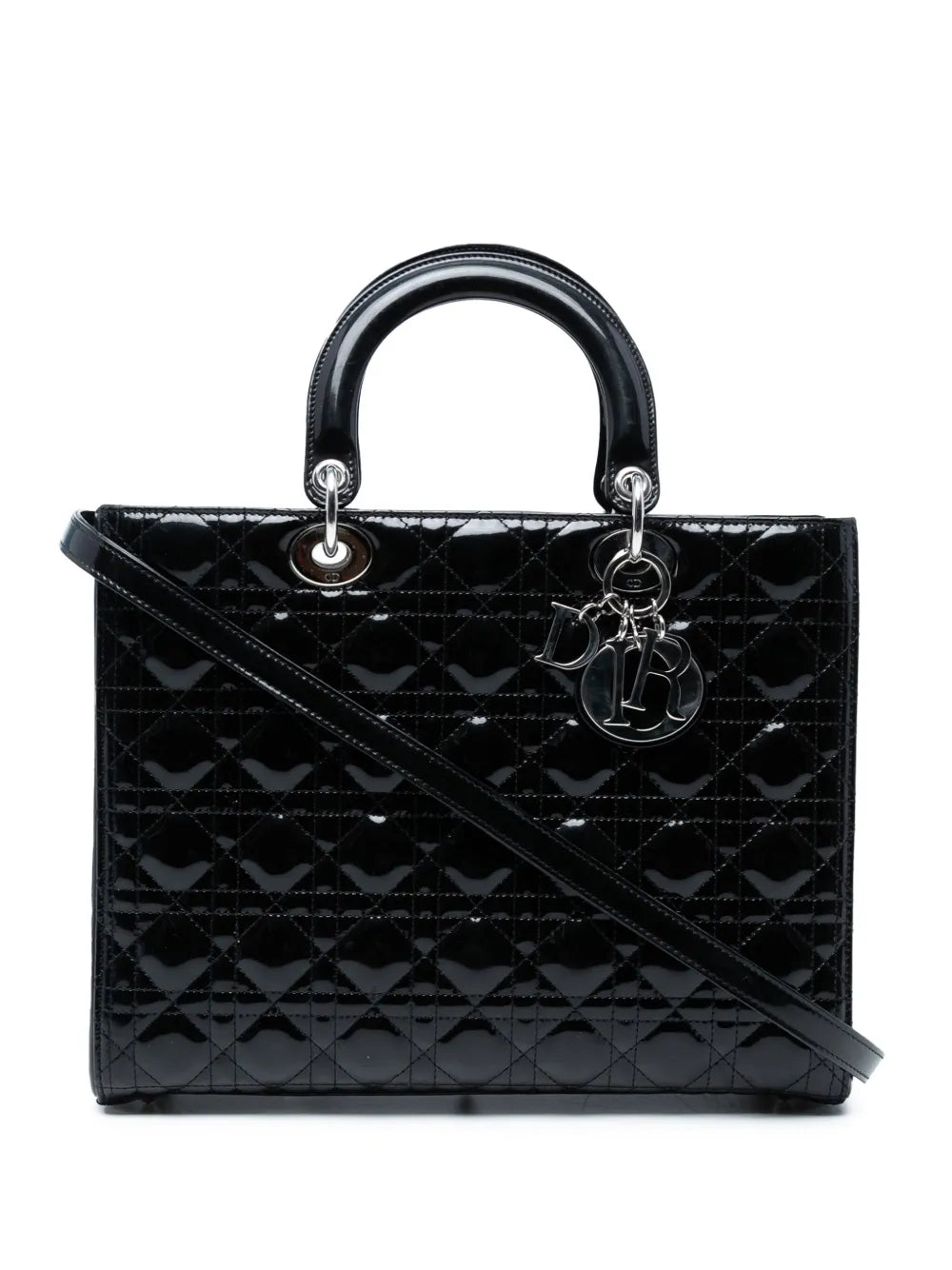 Pre-OwnedChristian Dior Pre-Owned2014 Large Patent Cannage Lady Dior satchel