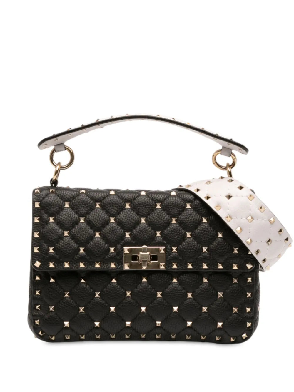 Pre-OwnedValentino Garavani Pre-Owned2010-2025 Medium Calfskin Rockstud Spike Zipped Expandable satchel