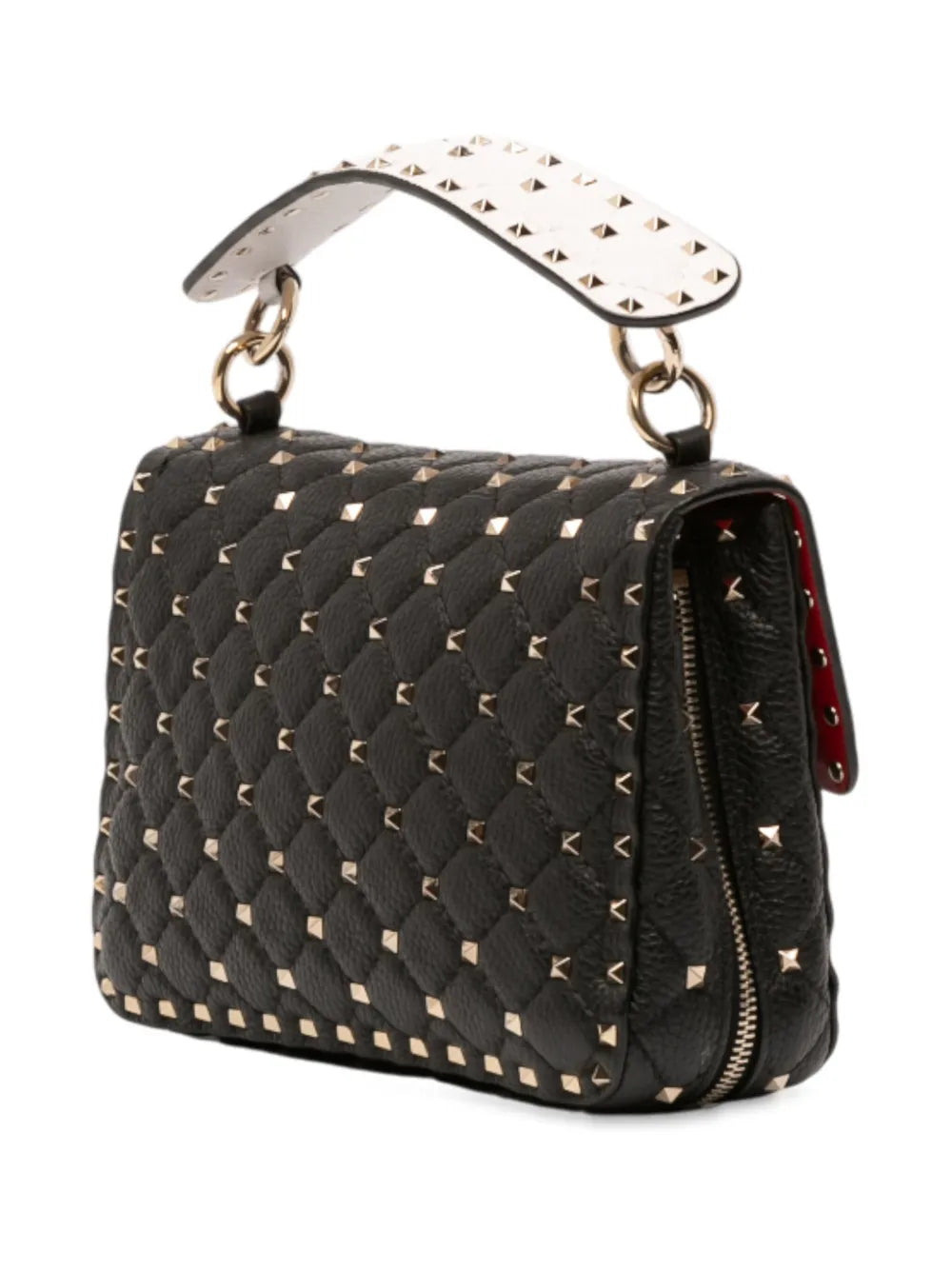 Pre-OwnedValentino Garavani Pre-Owned2010-2025 Medium Calfskin Rockstud Spike Zipped Expandable satchel