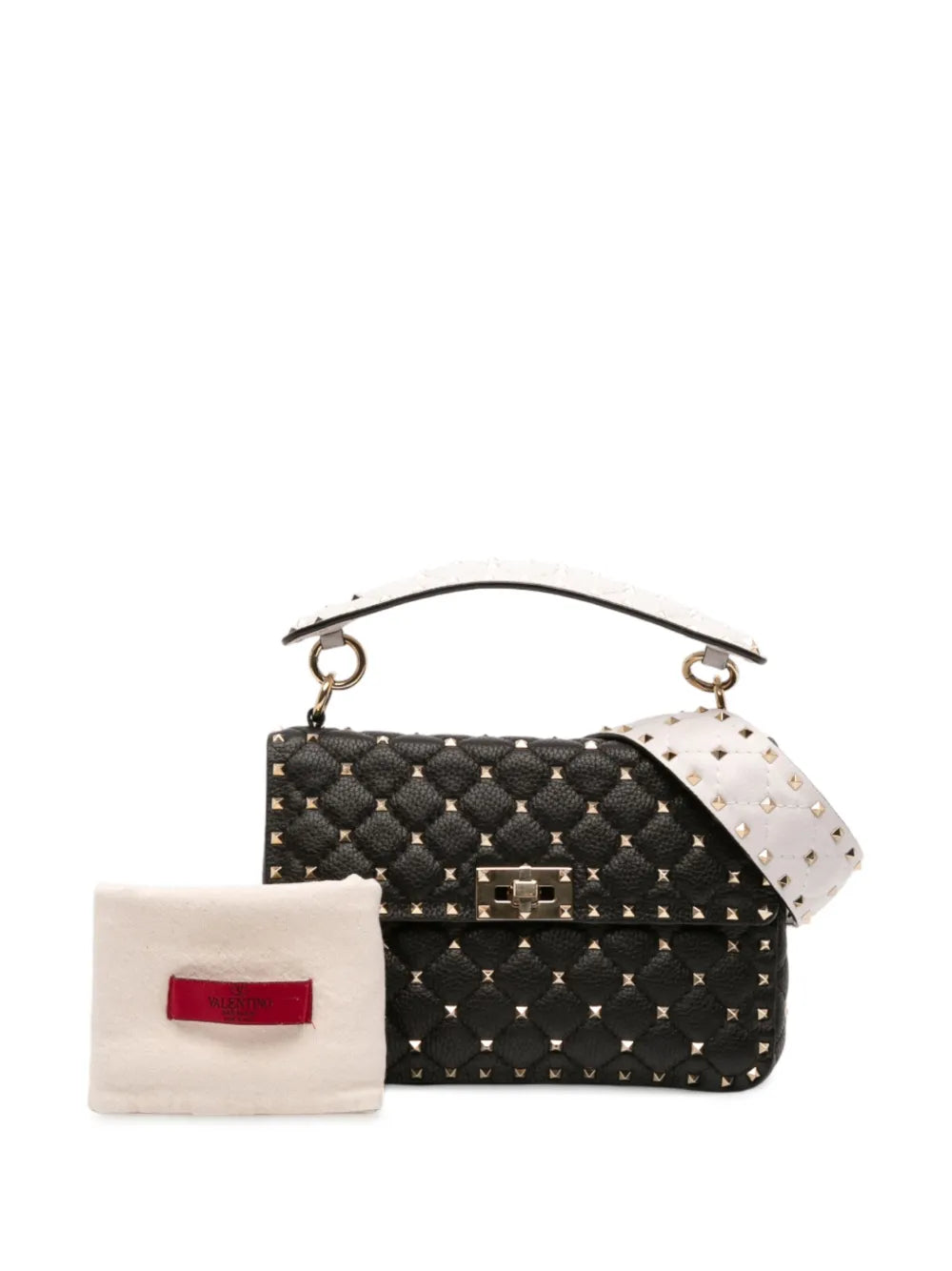 Pre-OwnedValentino Garavani Pre-Owned2010-2025 Medium Calfskin Rockstud Spike Zipped Expandable satchel