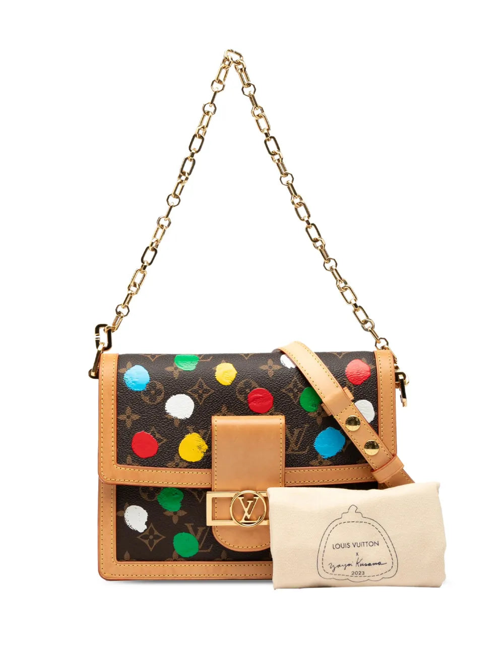 Pre-OwnedLouis Vuitton Pre-Owned2023 Yayoi Kusama Monogram Painted Dots Dauphine MM satchel