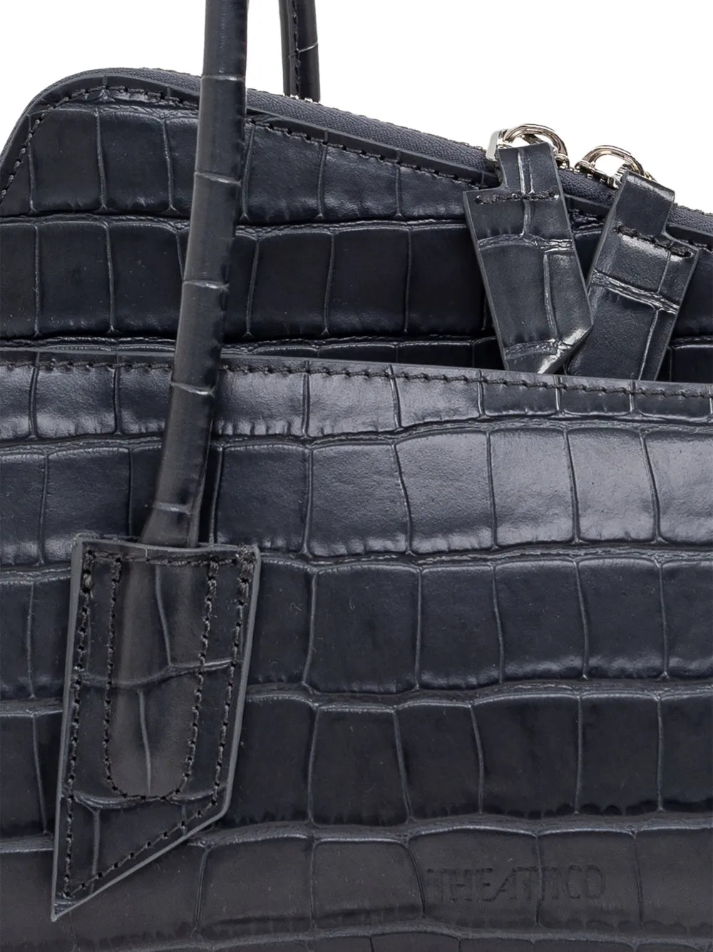 New SeasonThe Atticosmall La Passeggiata croc-embossed zip tote bag