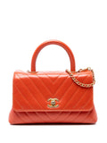 Pre-OwnedCHANEL Pre-Owned2017-2018 Mini Chevron Lambskin Coco Top Handle Bag satchel