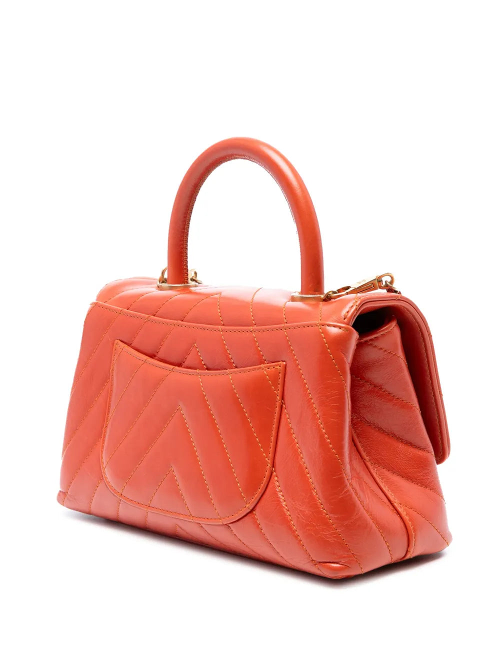 Pre-OwnedCHANEL Pre-Owned2017-2018 Mini Chevron Lambskin Coco Top Handle Bag satchel