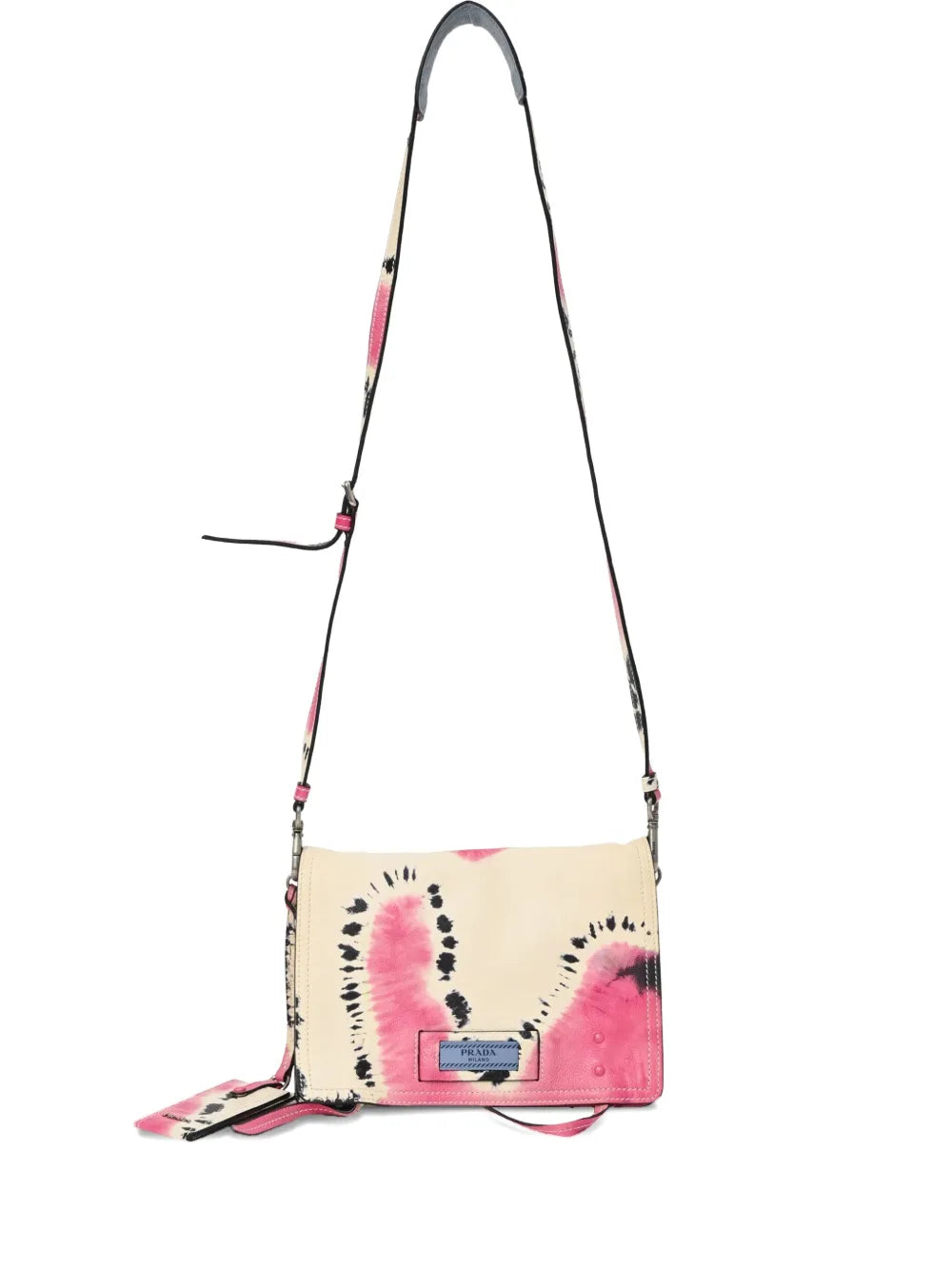 Pre-OwnedPrada Pre-Ownedtie dye etiquette shoulder bag
