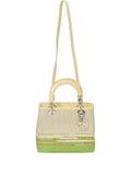 Pre-OwnedChristian Dior Pre-Ownedmedium Lady Dior raffia-charm tote bag