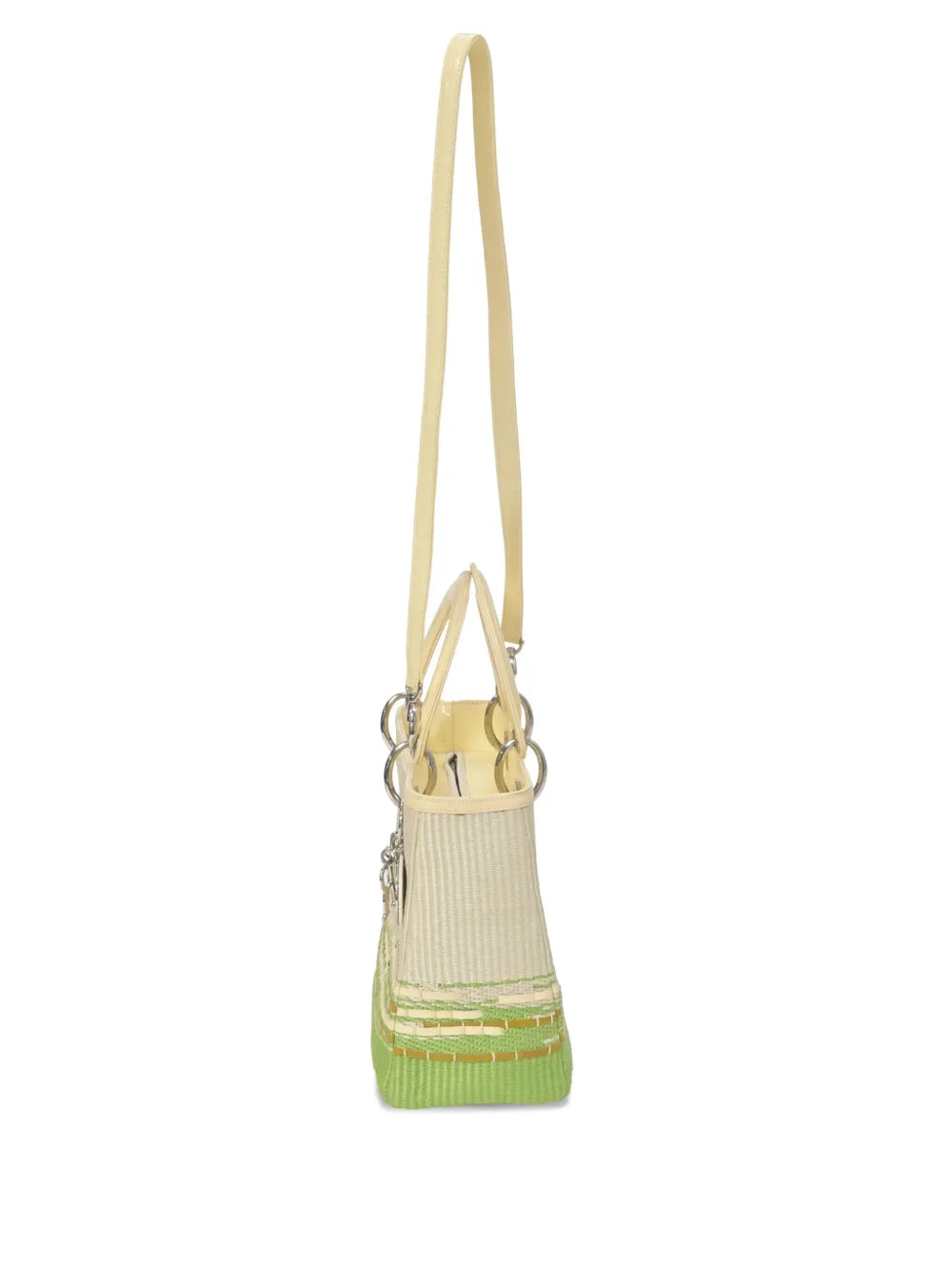 Pre-OwnedChristian Dior Pre-Ownedmedium Lady Dior raffia-charm tote bag