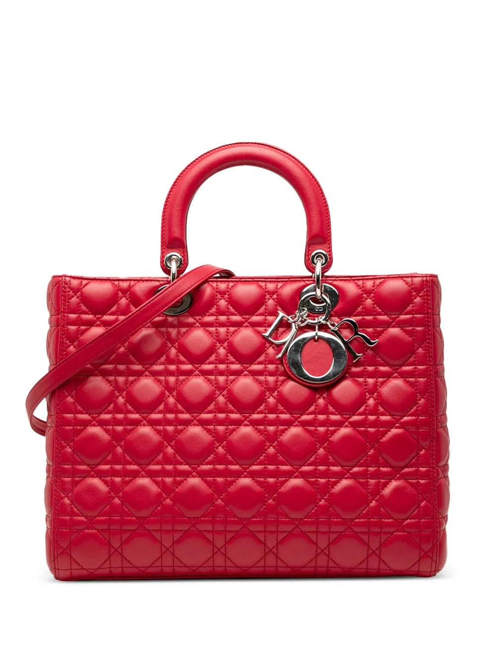 Pre-OwnedChristian Dior Pre-Owned2012 Large Lambskin Cannage Lady Dior satchel