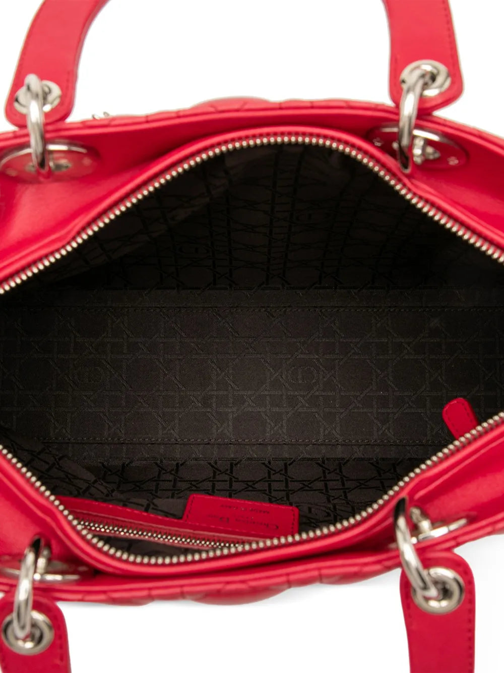 Pre-OwnedChristian Dior Pre-Owned2012 Large Lambskin Cannage Lady Dior satchel