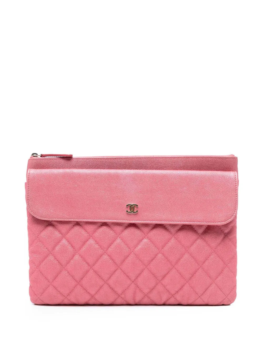 Pre-OwnedCHANEL Pre-Owned2019 Medium CC Quilted Caviar Flap Cosmetic Case clutch bag