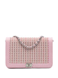Pre-OwnedCHANEL Pre-Owned2016-2017 Calfskin Crystal Studded Boy Wallet on Chain crossbody bag