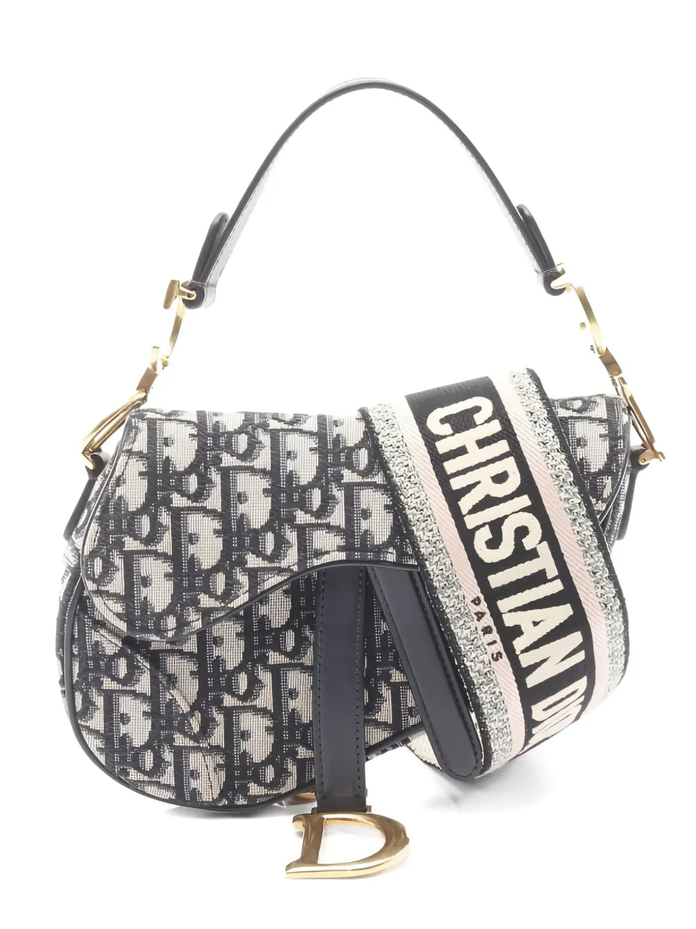Pre-OwnedChristian Dior Pre-Owned2010s mini Saddle jacquard shoulder bag