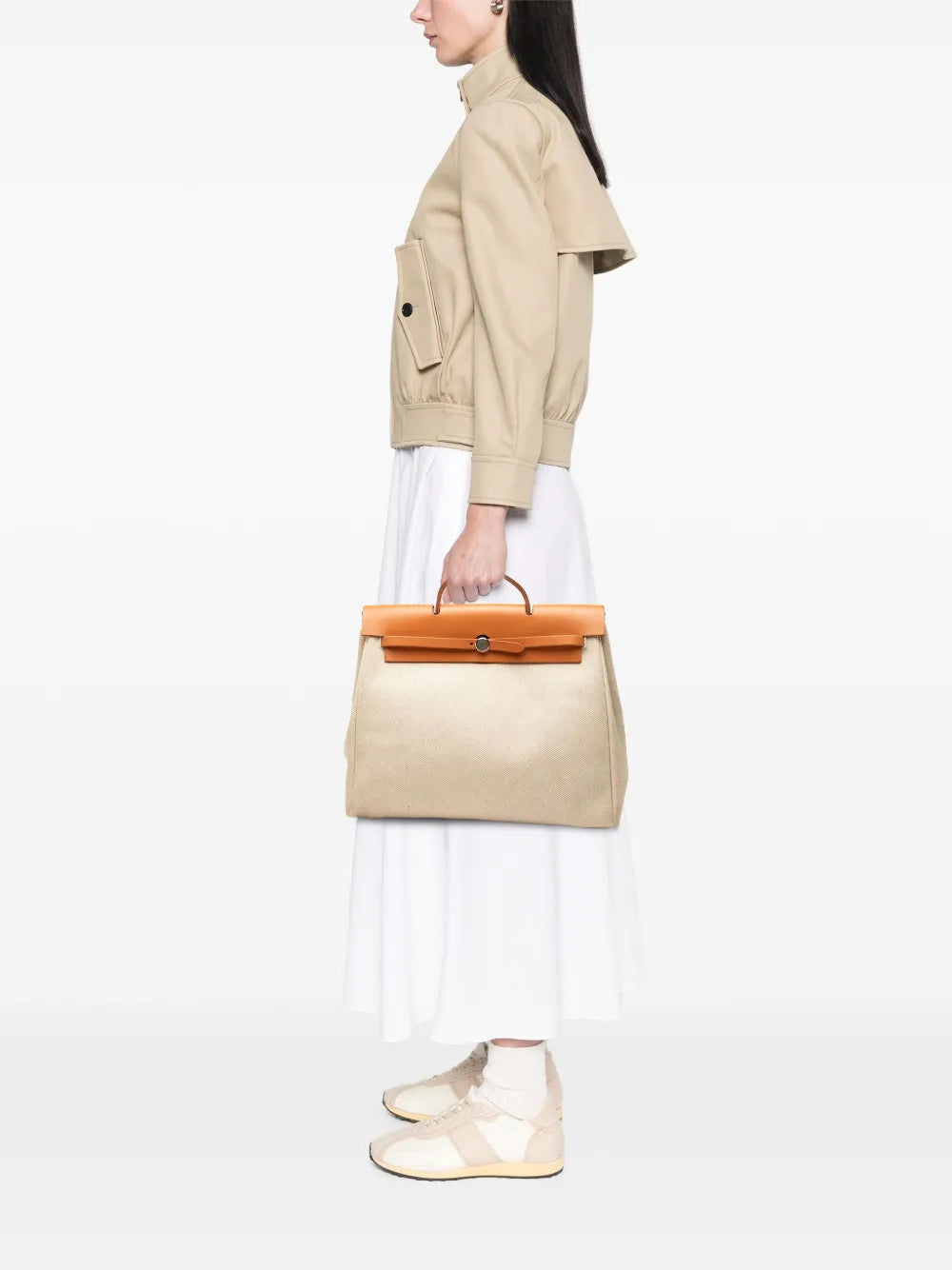 Pre-OwnedHermre-Owned2000 Toile Herbag MM satchel