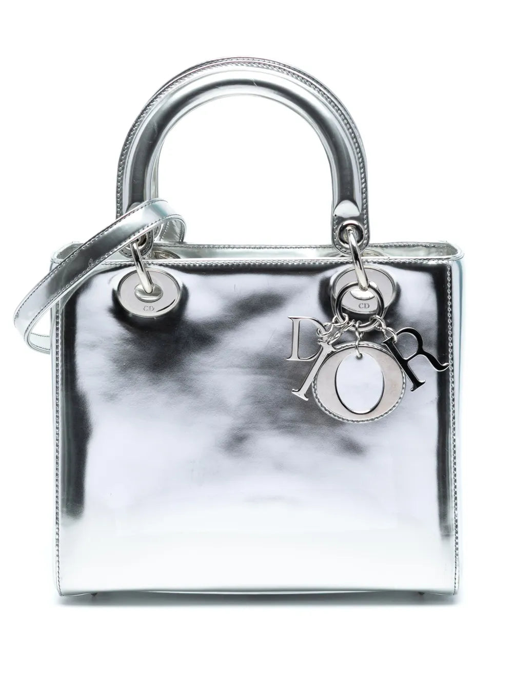Pre-OwnedChristian Dior Pre-Owned2013 Medium Metallic Patent Lady Dior satchel