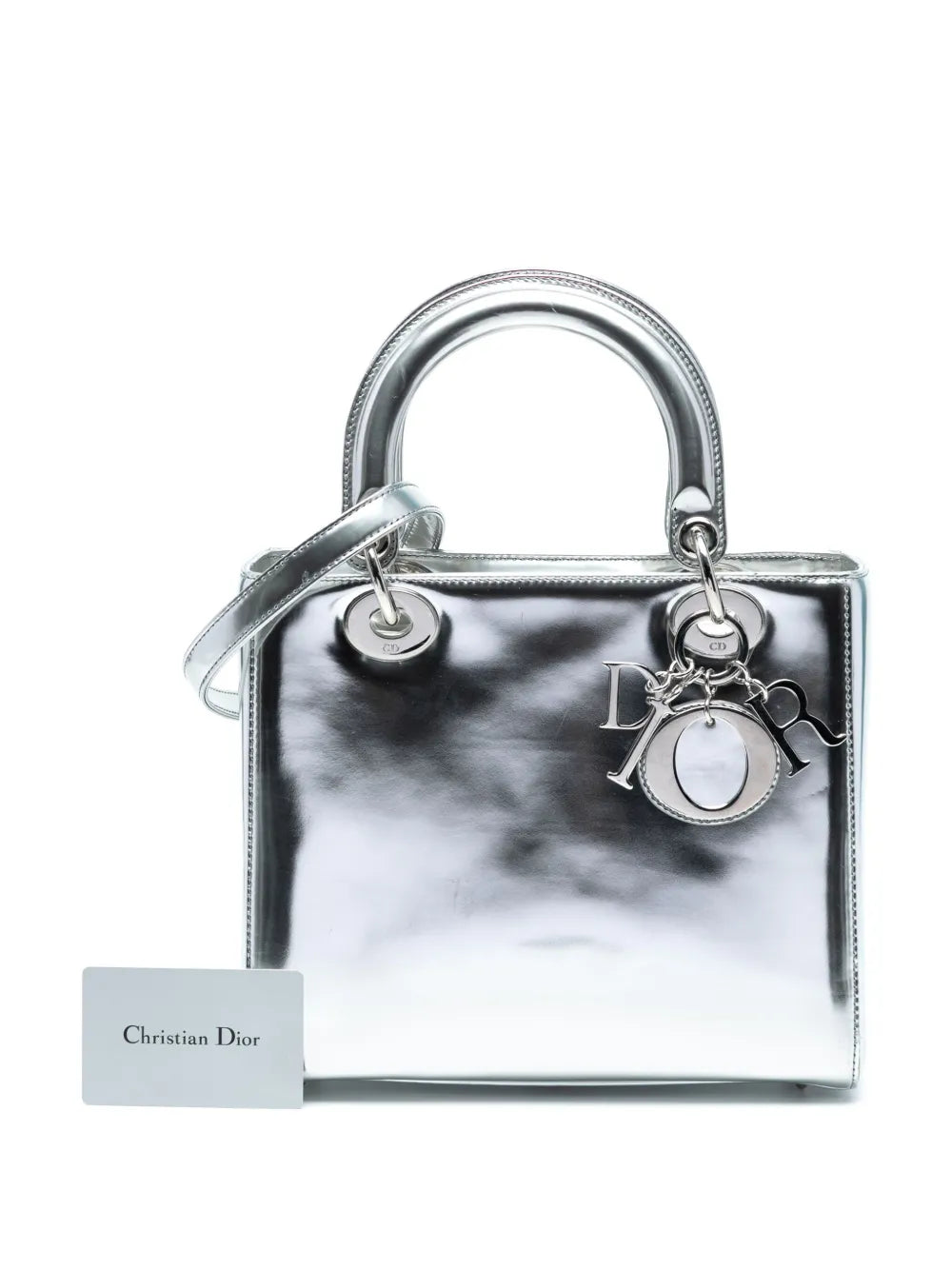 Pre-OwnedChristian Dior Pre-Owned2013 Medium Metallic Patent Lady Dior satchel