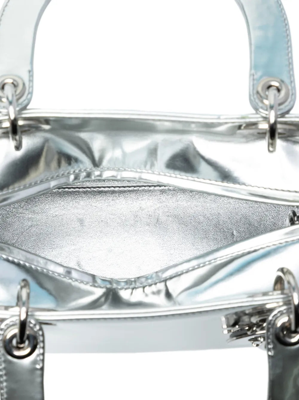 Pre-OwnedChristian Dior Pre-Owned2013 Medium Metallic Patent Lady Dior satchel